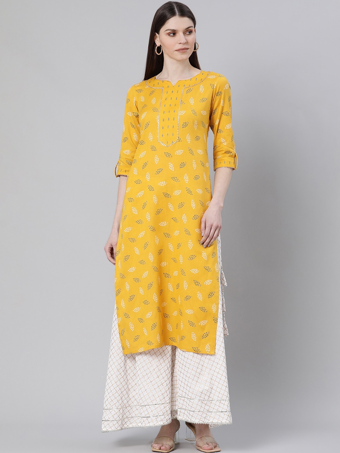 

Gerua By Libas Women Yellow Ethnic Motifs Printed Kurta