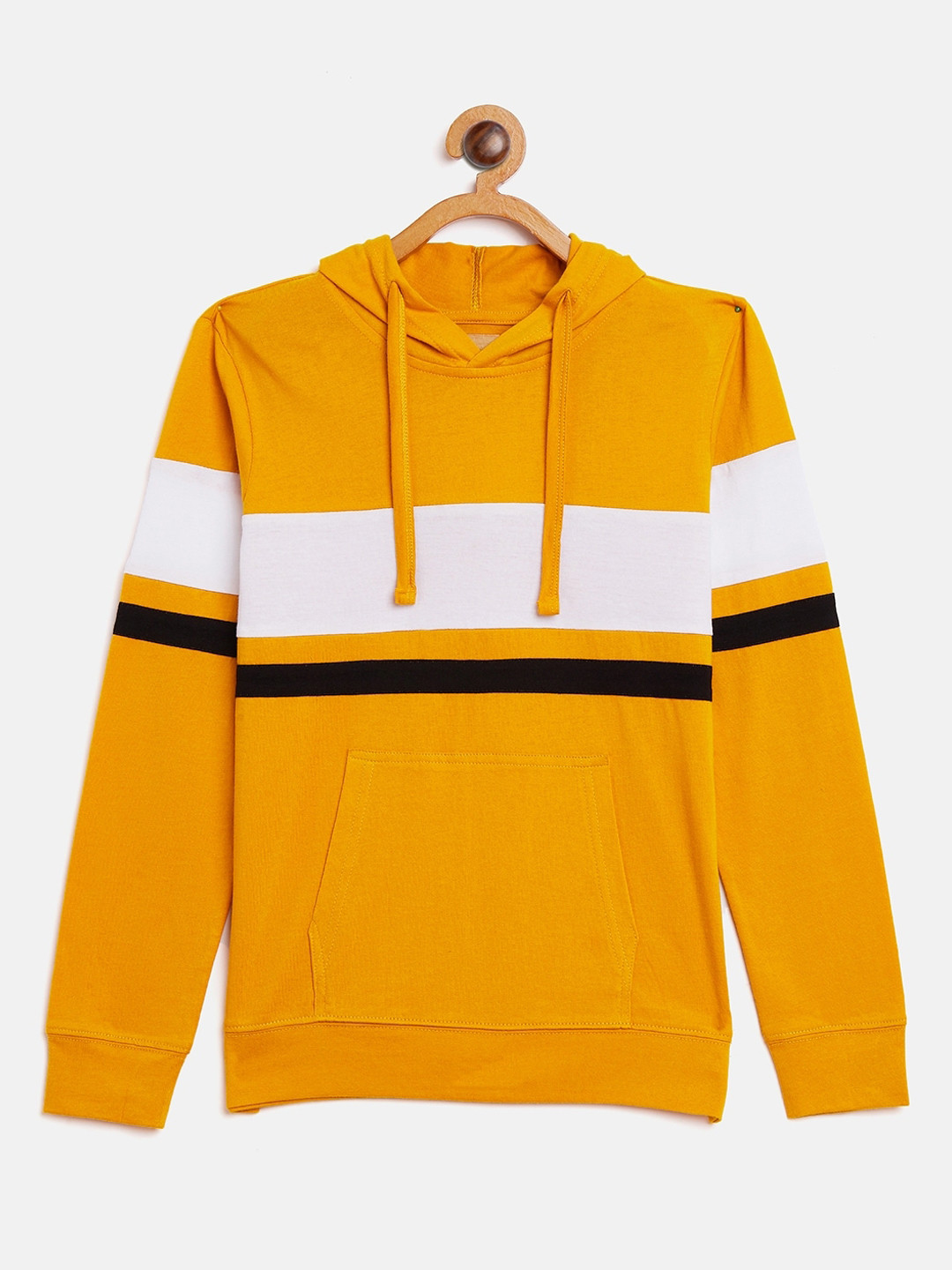 

GRITSTONES Boys Yellow & White Striped Hood T-shirt