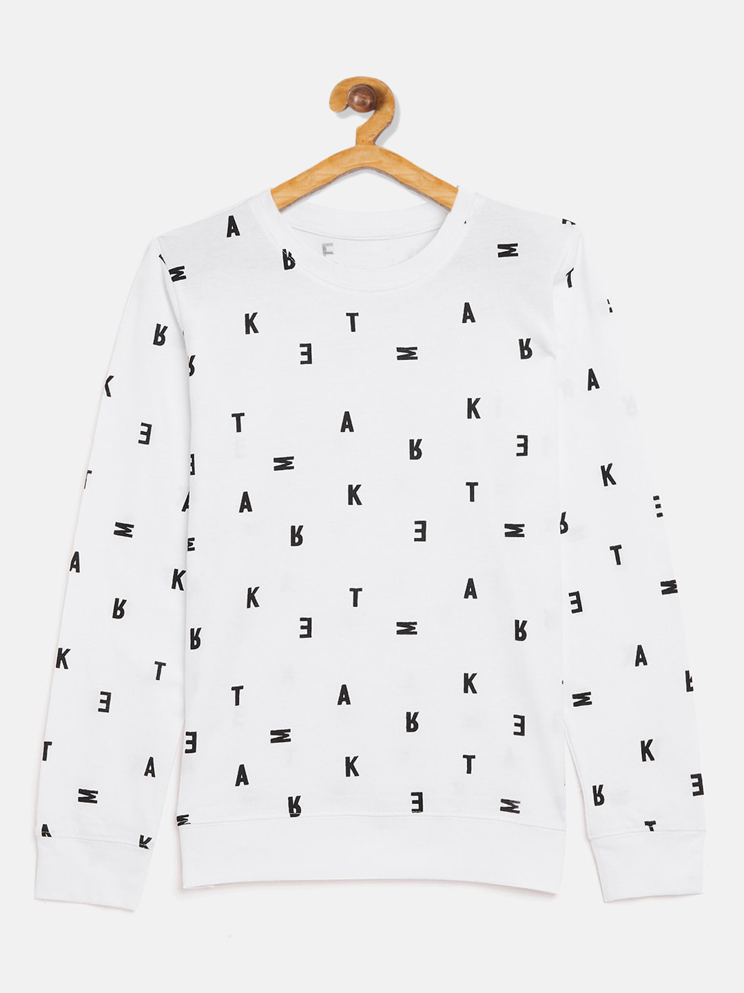 

GRITSTONES Boys White & Black Printed Round Neck T-shirt