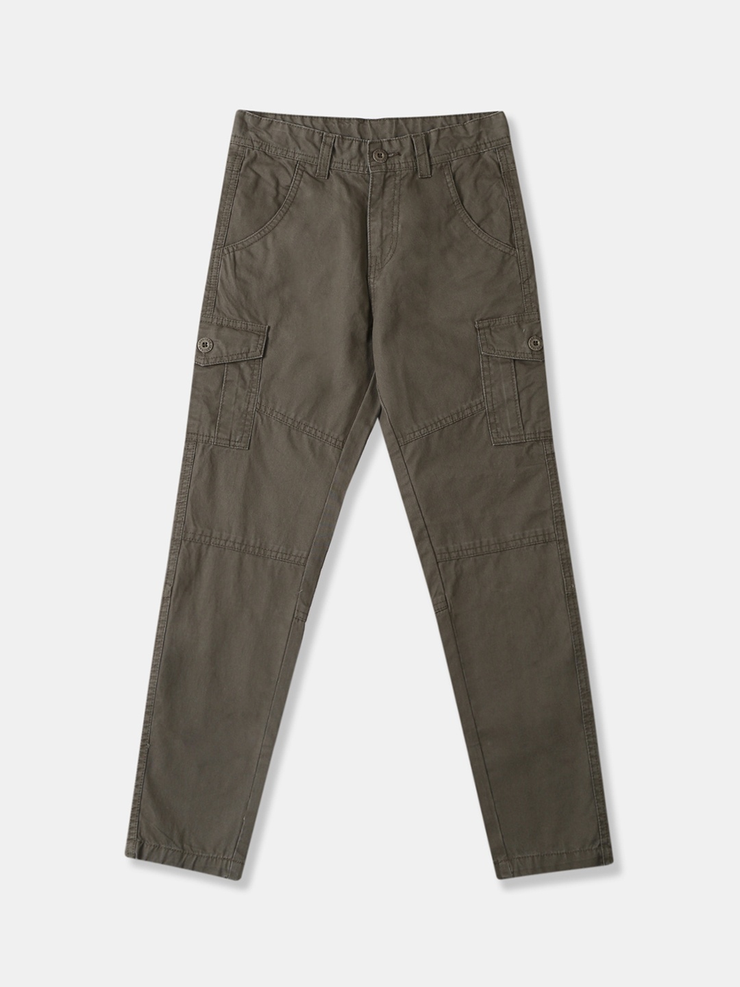 Cherokee Boys Olive Green Solid Cargos