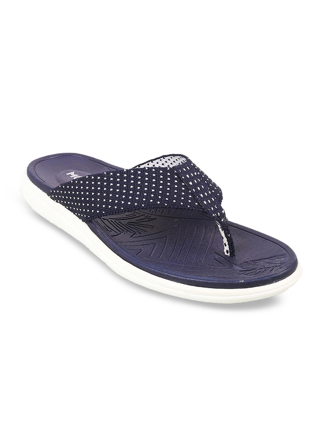 

Mochi Women Blue Woven Design Open Toe Flats