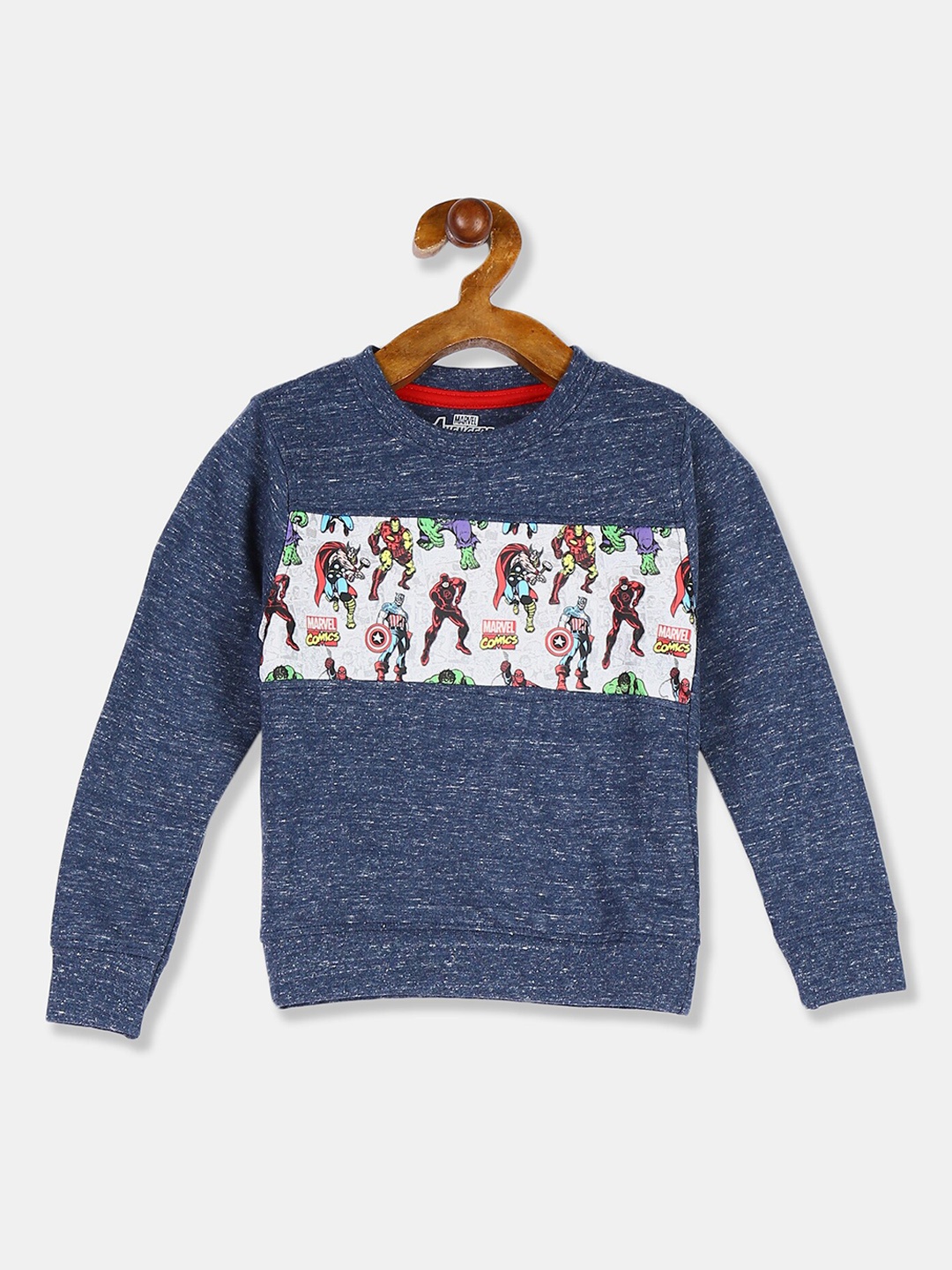 

Colt Boys Navy Blue Superheroes Printed Sweatshirt