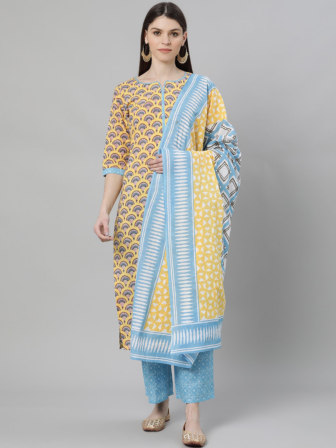 

Gerua By Libas Women Multicoloured Printed Kurta with Trousers Dupatta, Multi