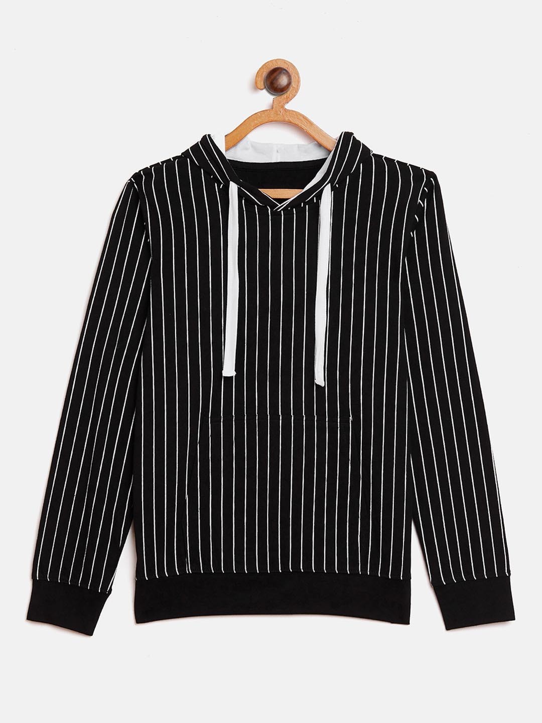 

GRITSTONES Boys Black & White Striped Hood T-shirt