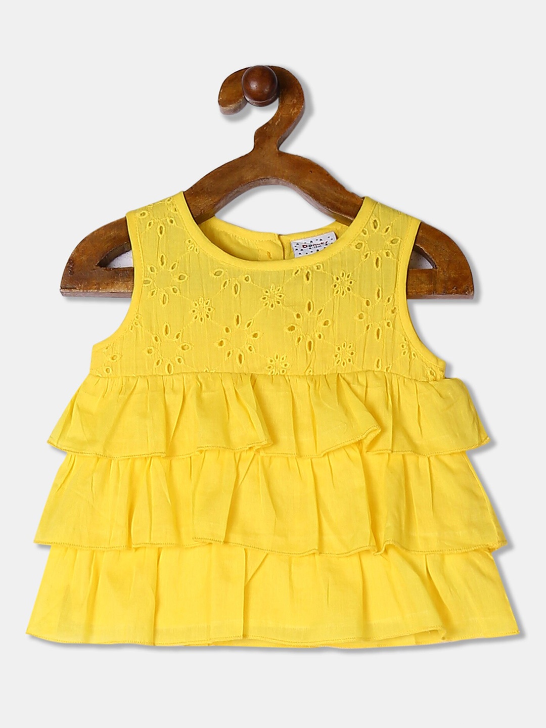

Donuts yellow layered pure cotton regular top
