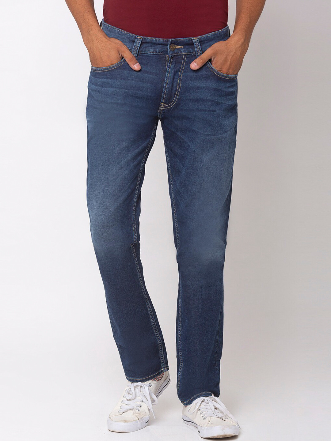 

SPYKAR Men Blue Regular Fit Mid-Rise Clean Look Jeans