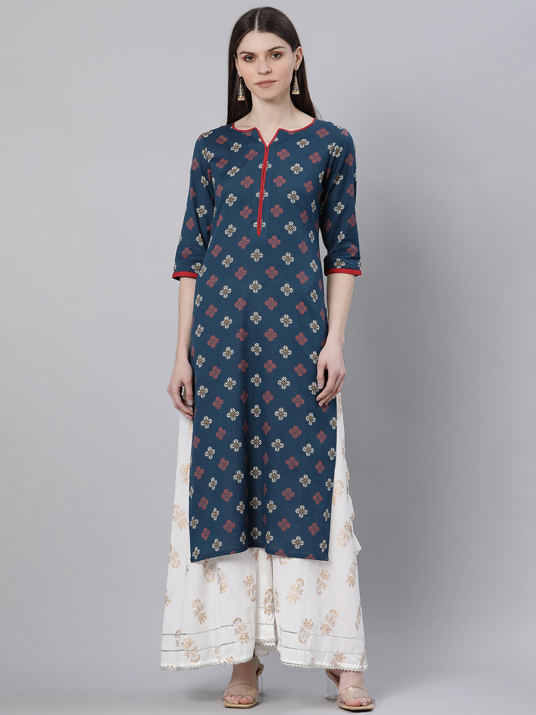 

Gerua By Libas Women Blue Printed Kurta