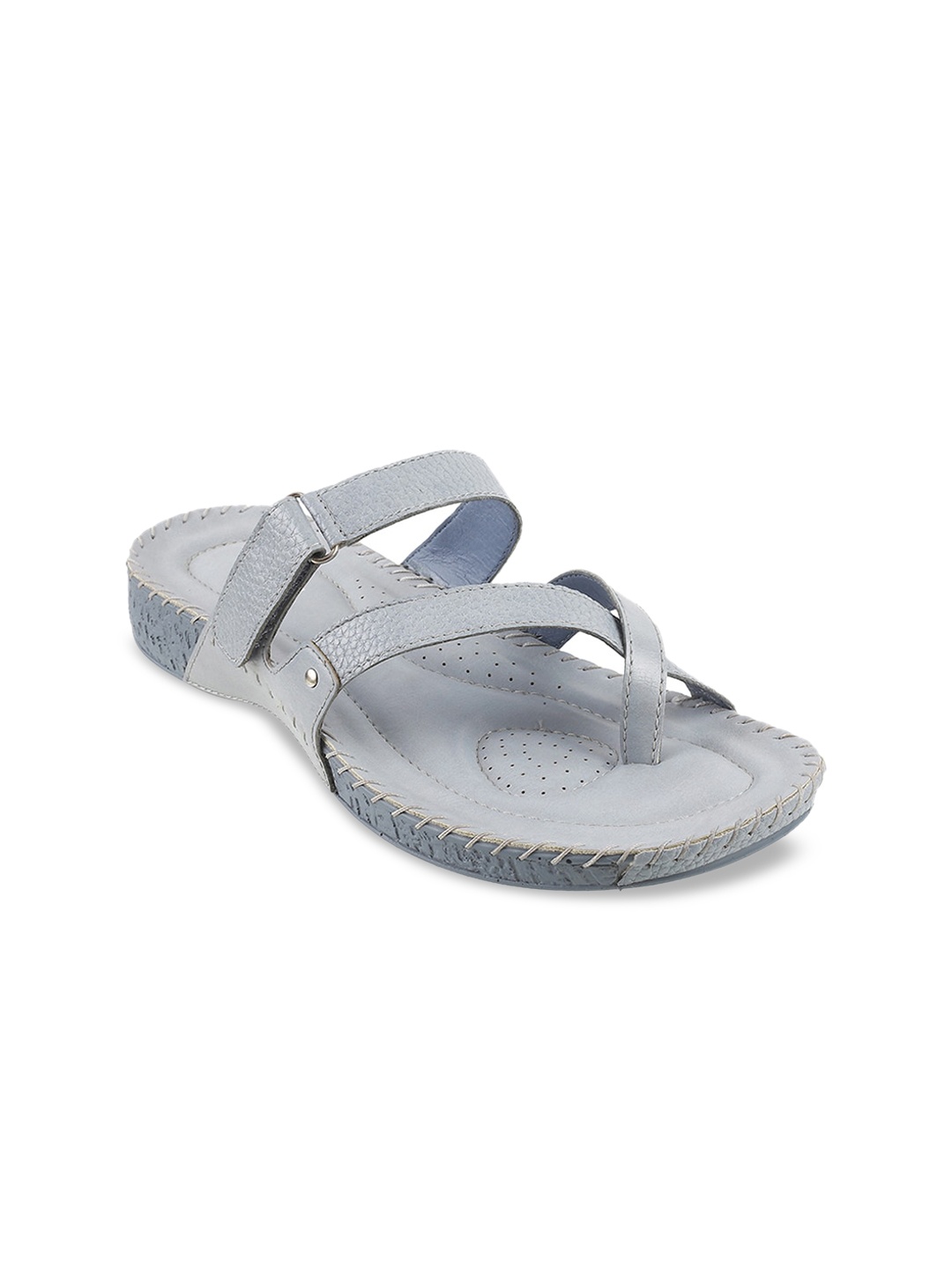 

Mochi Women Blue Solid One Toe Flats