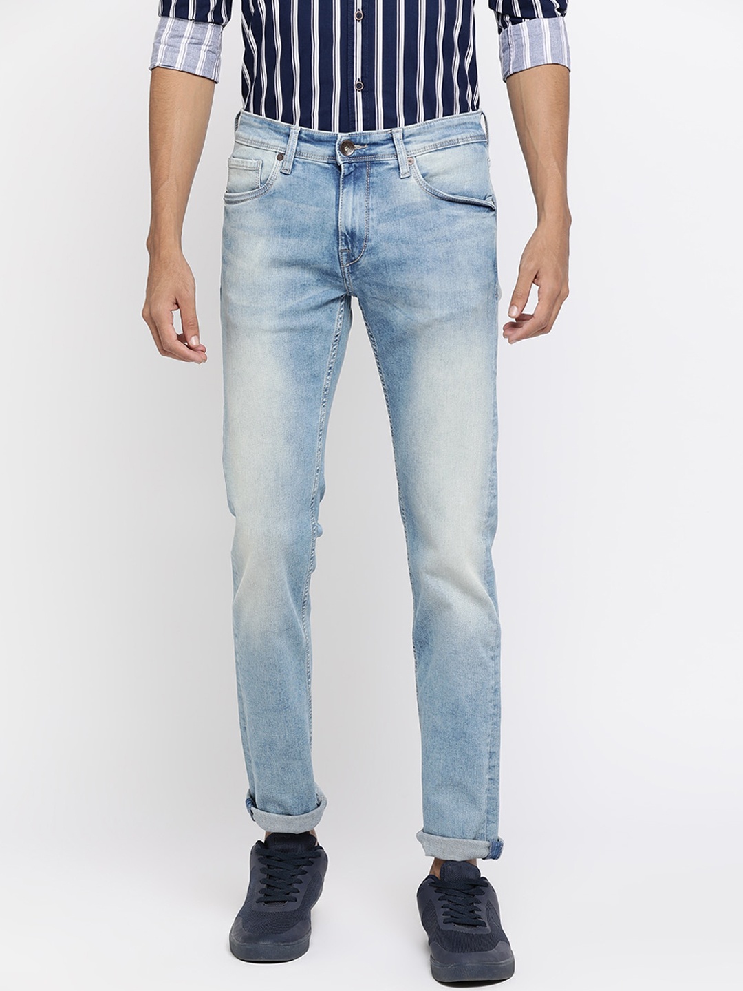 

Pepe Jeans Slim Fit Mid-Rise Clean Look Stretchable Jeans, Blue