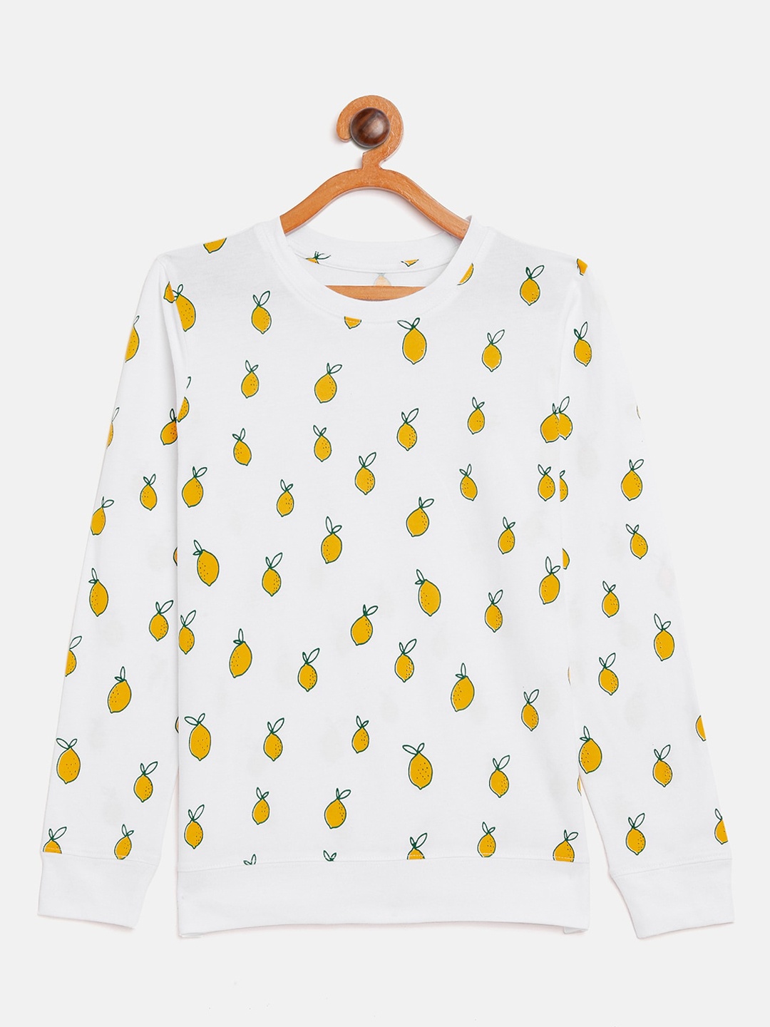 

GRITSTONES Boys White & Yellow Printed Round Neck T-shirt