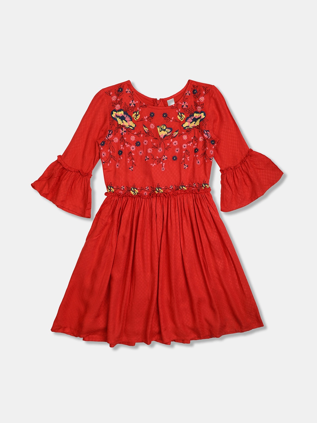 

Cherokee Girls Red Solid Fit and Flare Dress