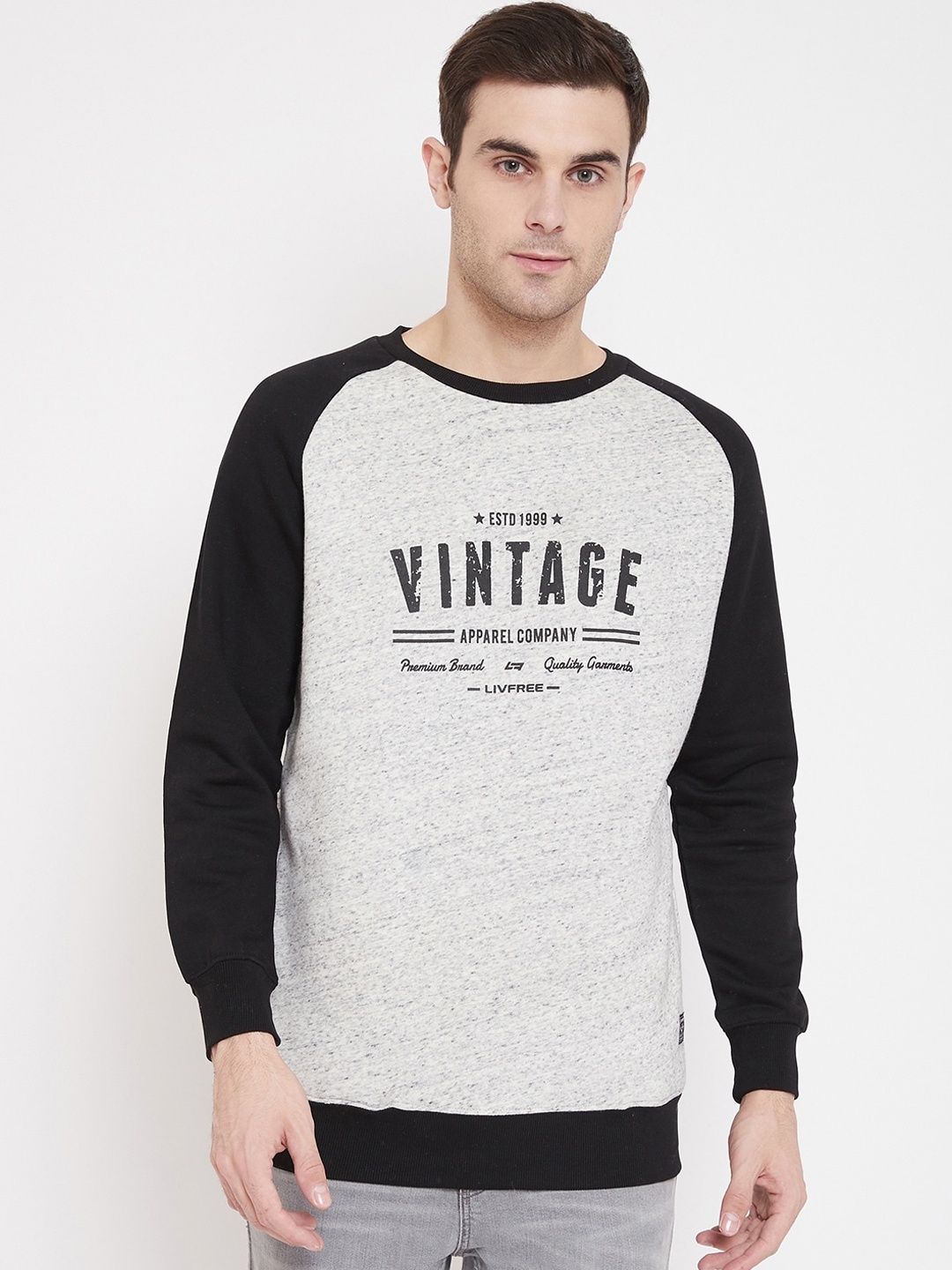 

NEVA Men Grey Printed Sweatshirt