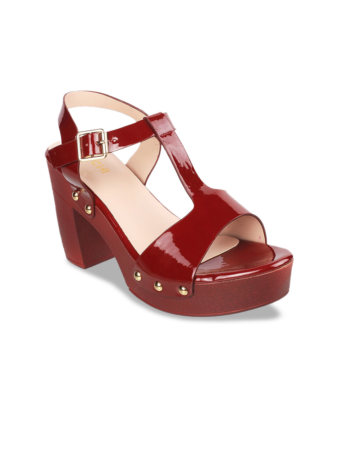 

Mochi Women Maroon Solid Block Heels