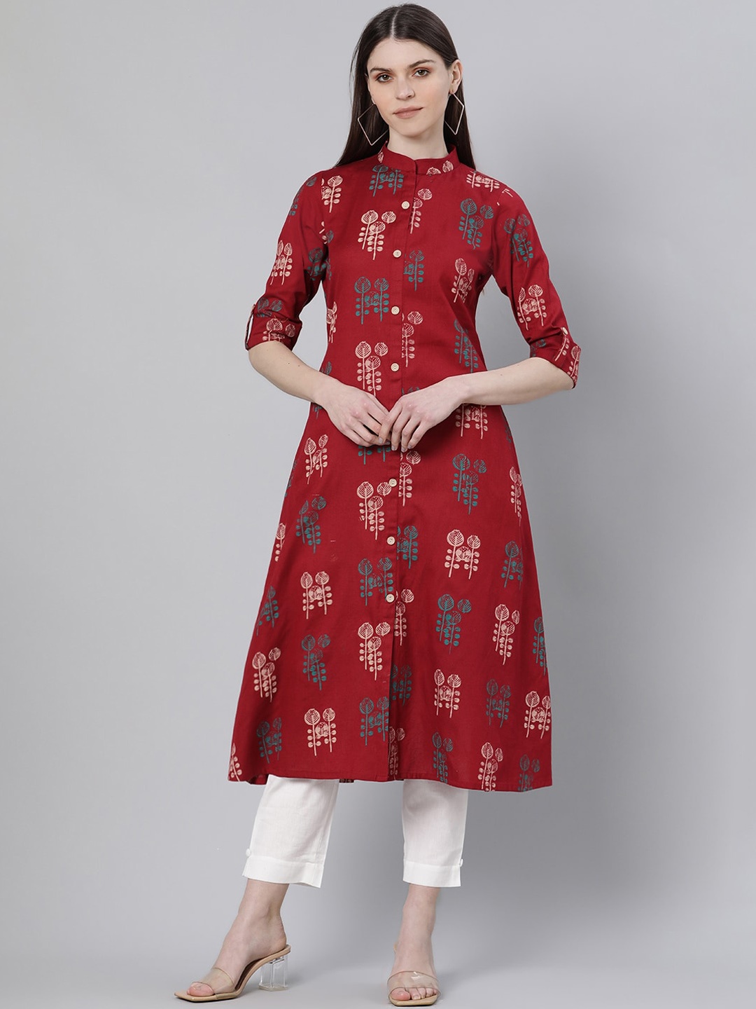 

Gerua By Libas Women Maroon Ethnic Motifs Printed Kurta