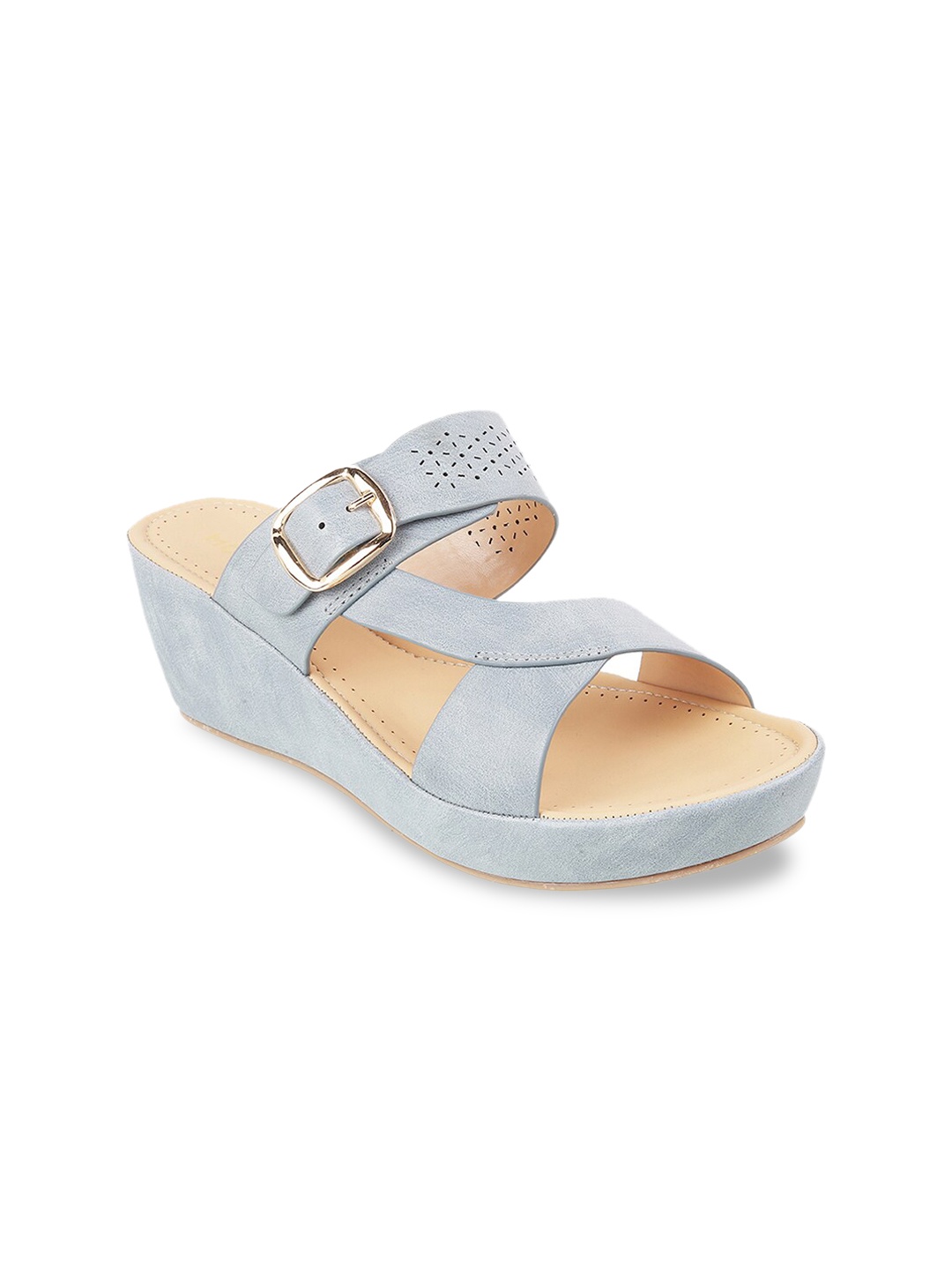 

Mochi Women Blue Solid Wedges