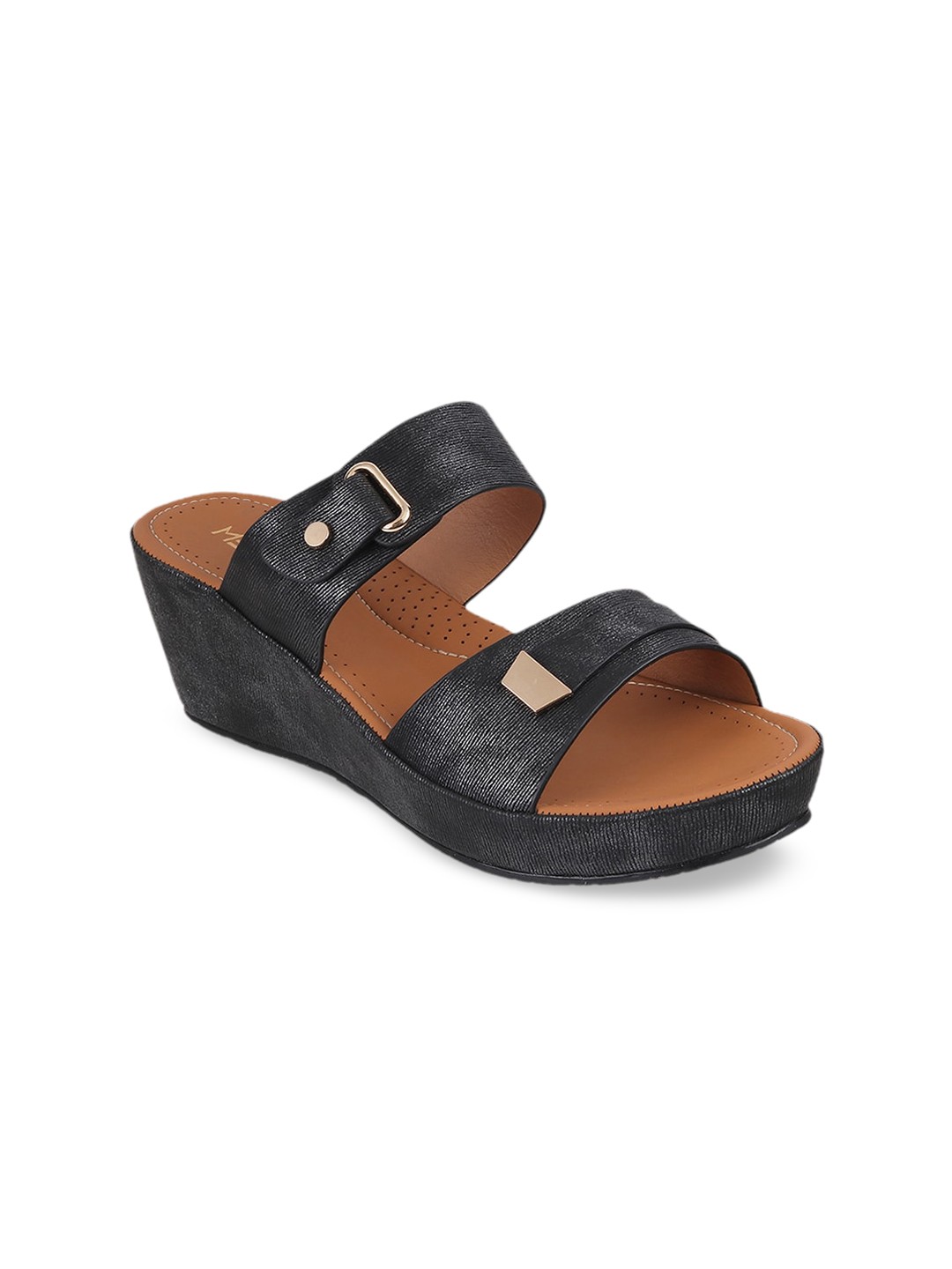 

Metro Women Black Solid Sandals