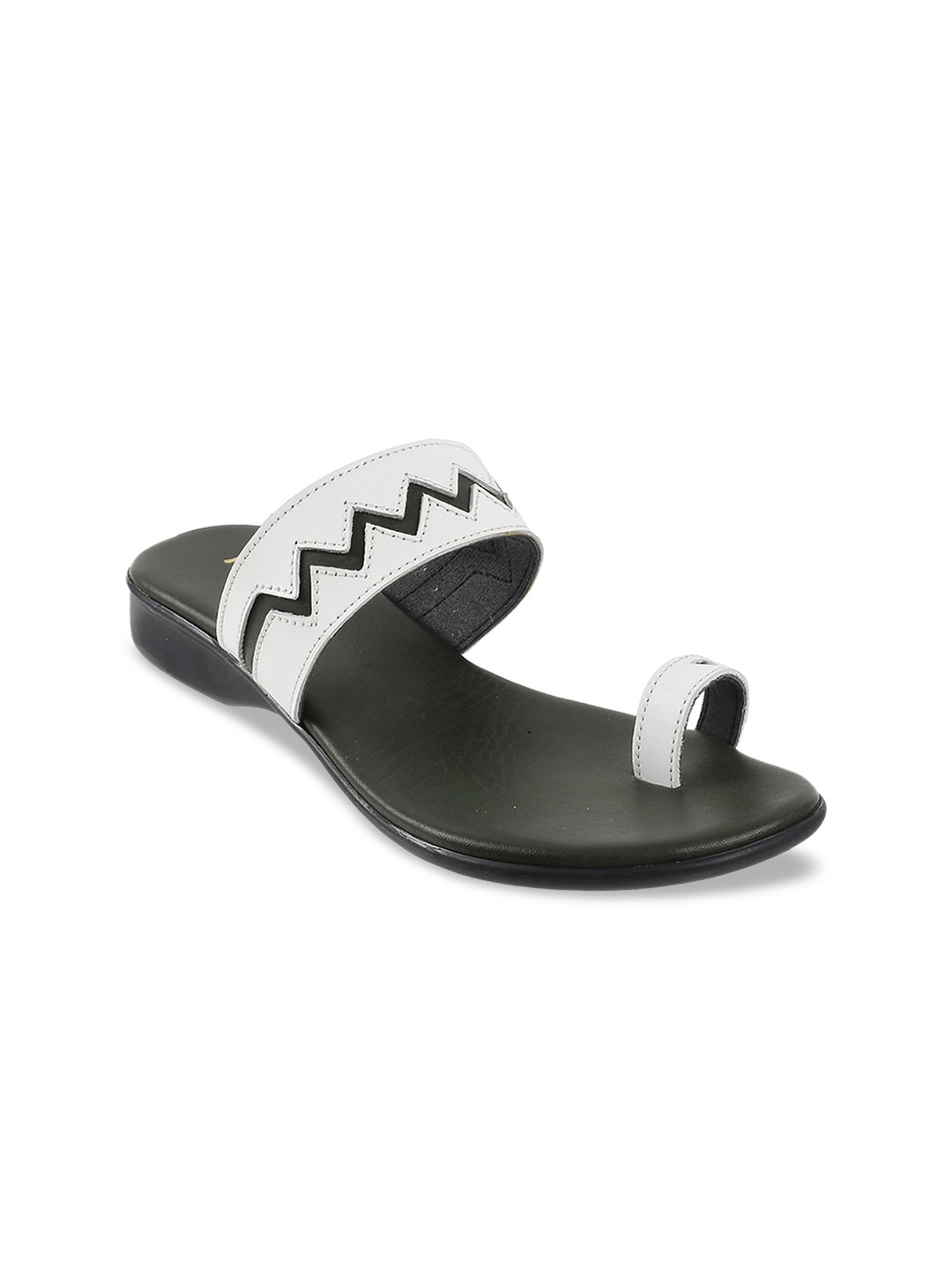 

Mochi Women White & Black Striped Comfort Heels