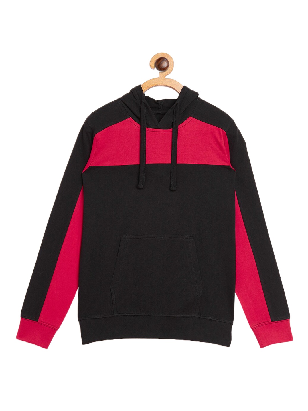 

GRITSTONES Boys Black & Red Colourblocked Hood T-shirt