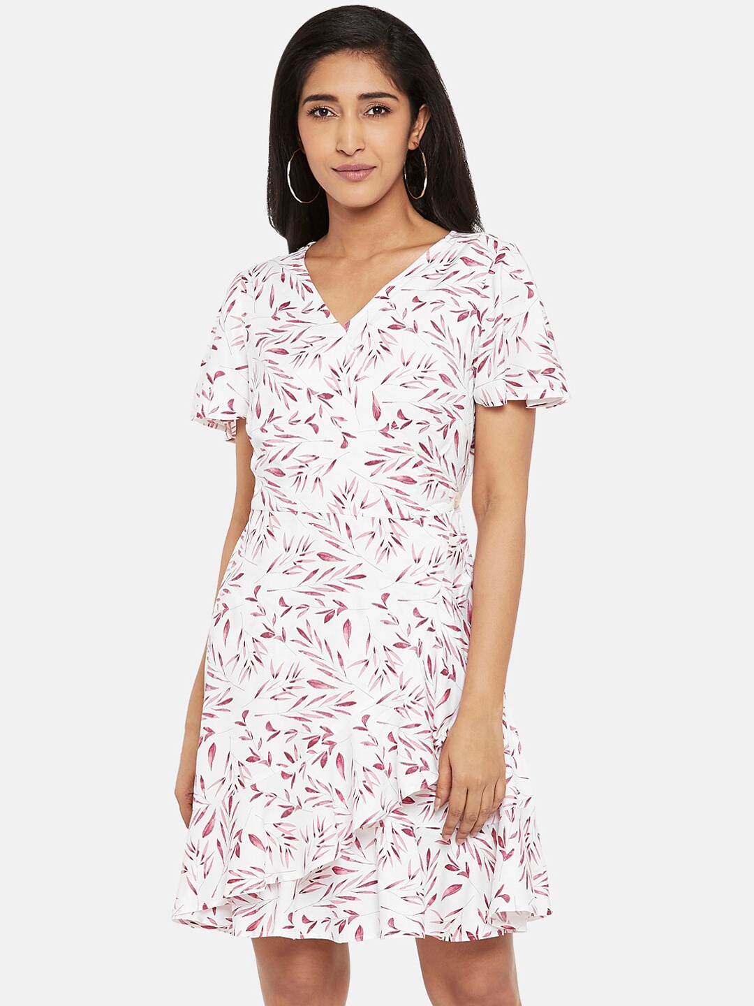 

Honey by Pantaloons Women White Printed Fit and Flare Dress