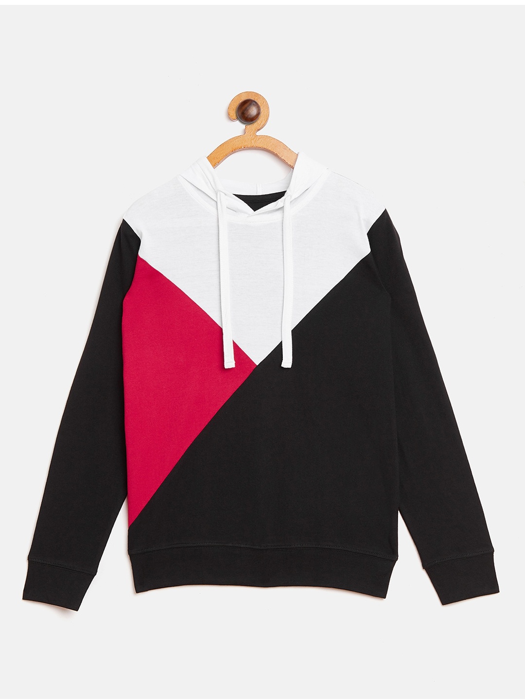

GRITSTONES Boys White & Black Colourblocked Hood T-shirt