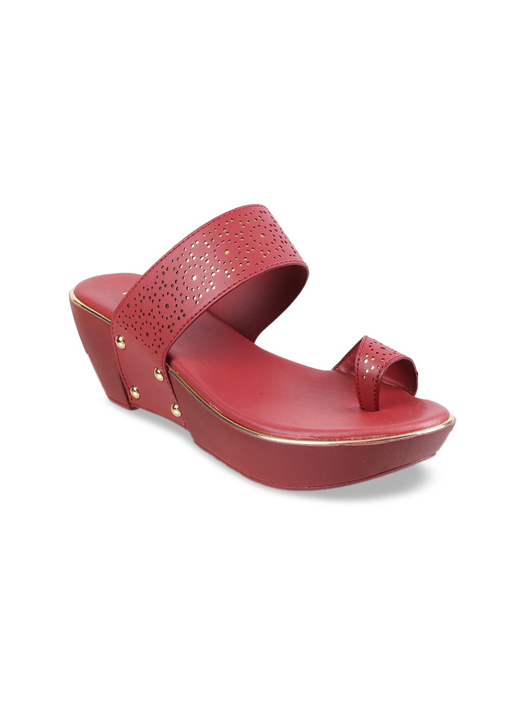 

Mochi Women Maroon Embellished Wedges