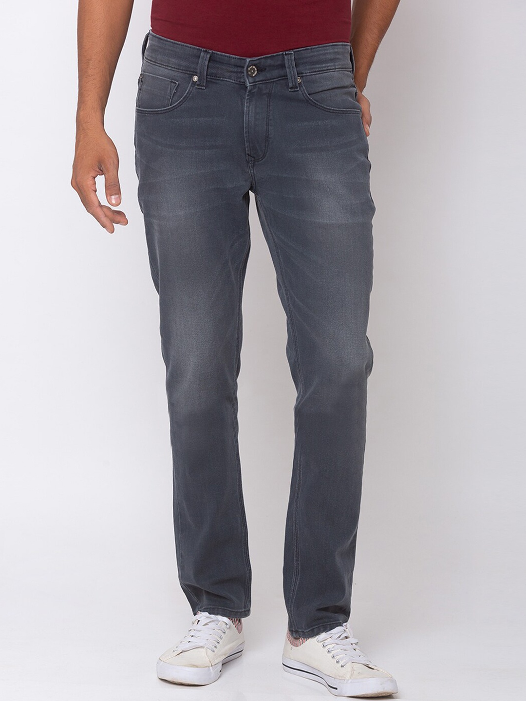 

SPYKAR Men Grey Super Skinny Fit Low-Rise Clean Look Jeans