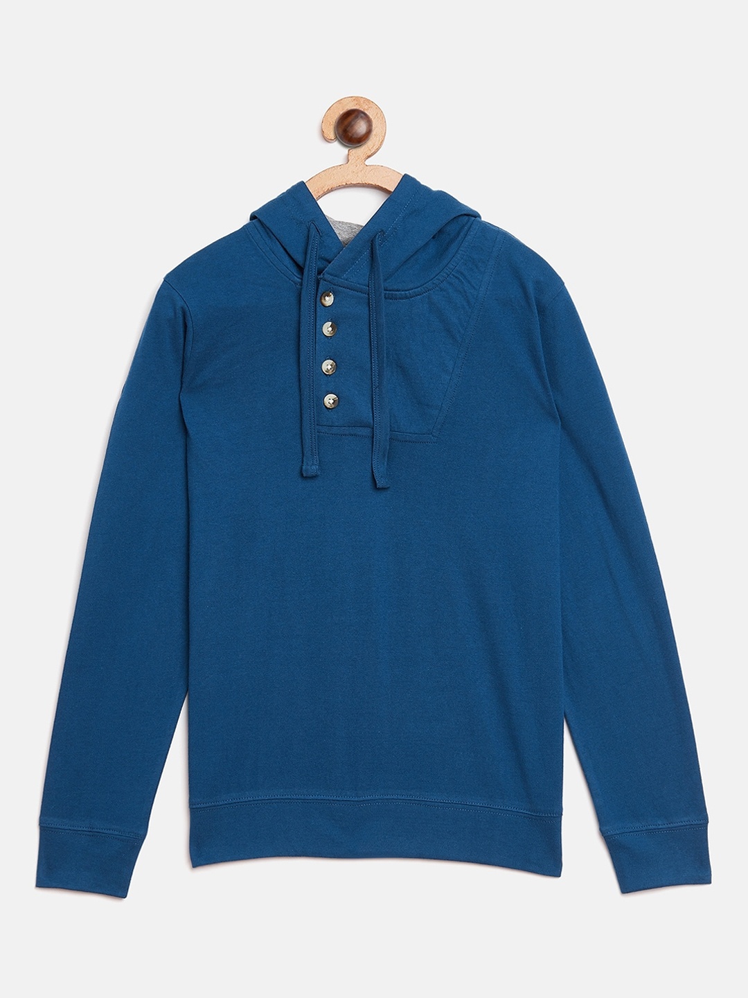 

GRITSTONES Boys Blue Solid Hood T-shirt