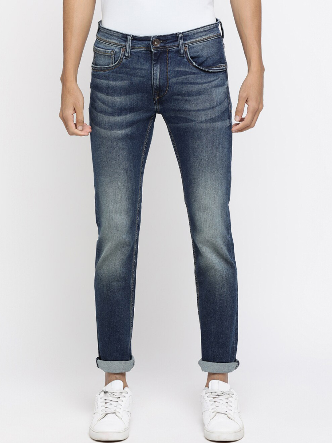 

Pepe Jeans Men Slim Fit Mid-Rise Clean Look Stretchable Jeans, Blue