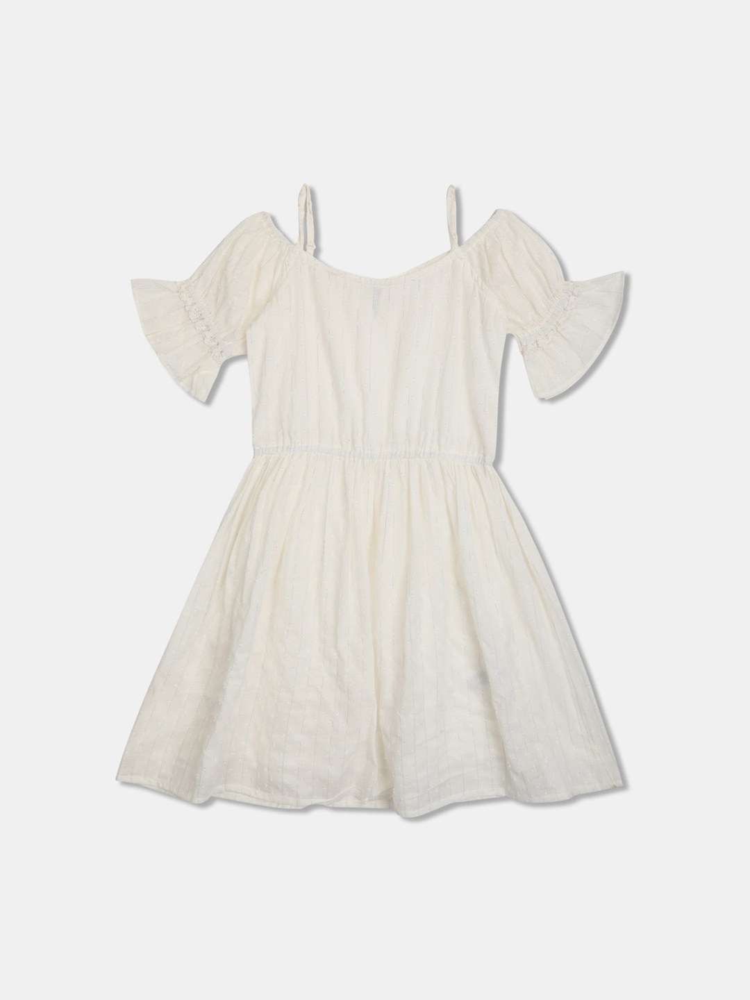 

Cherokee Girls White Solid Fit and Flare Dress