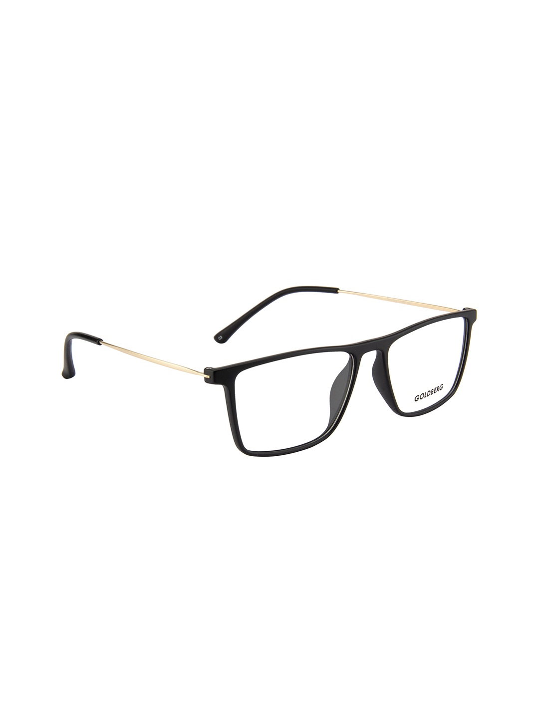 

Gold Berg Unisex Black & Gold-Toned Solid Full Rim Wayfarer Frames Eyeglasses