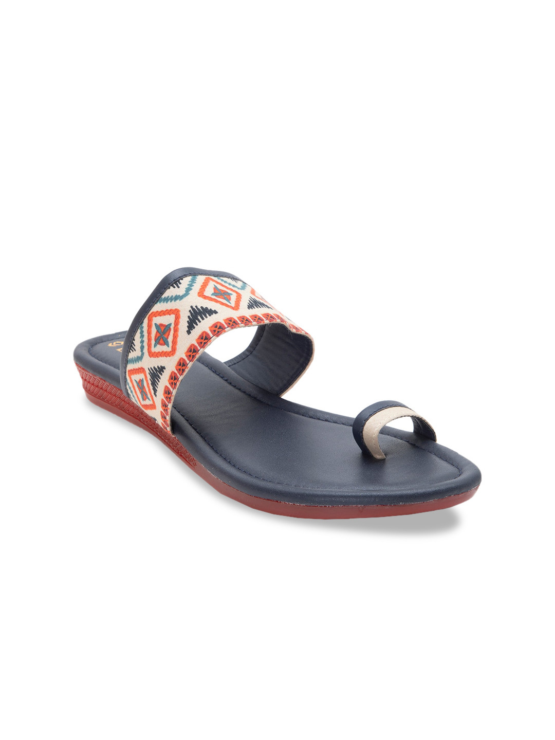 

Biba Women Off-White Woven Design One Toe Flats