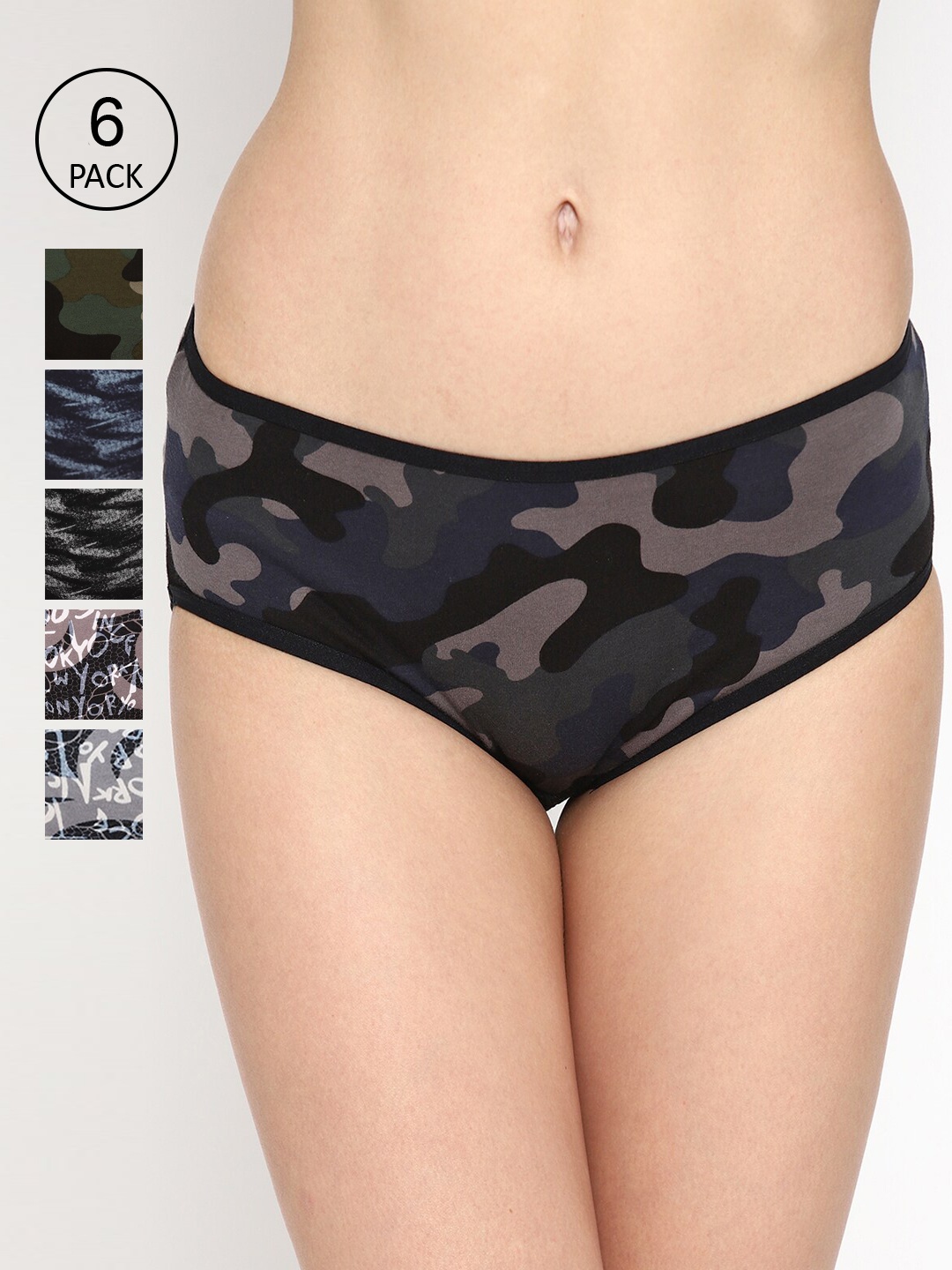 

Skidlers Women Pack Of 6 Assorted Hipster Briefs BRIEF-41-43-45-PACK-6
