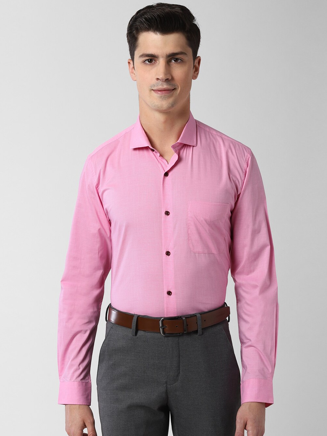 

Peter England Men Pink Slim Fit Solid Formal Shirt