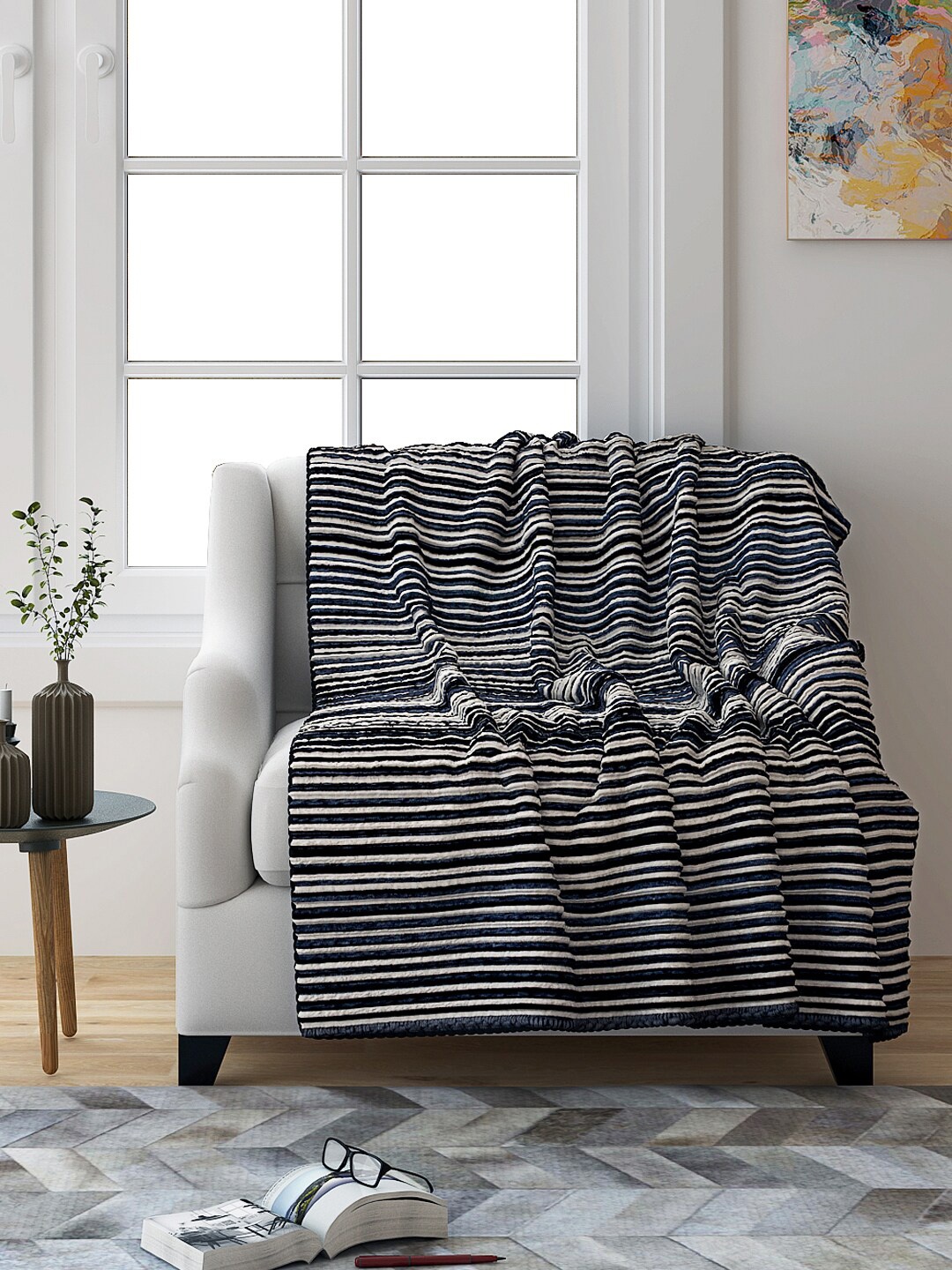 

Saral Home Grey Set Of 2 Decorative Chenille Sofa Throw Cover