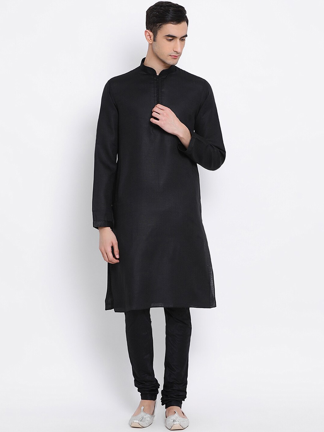 

Sanwara Men Black Art Silk Kurta