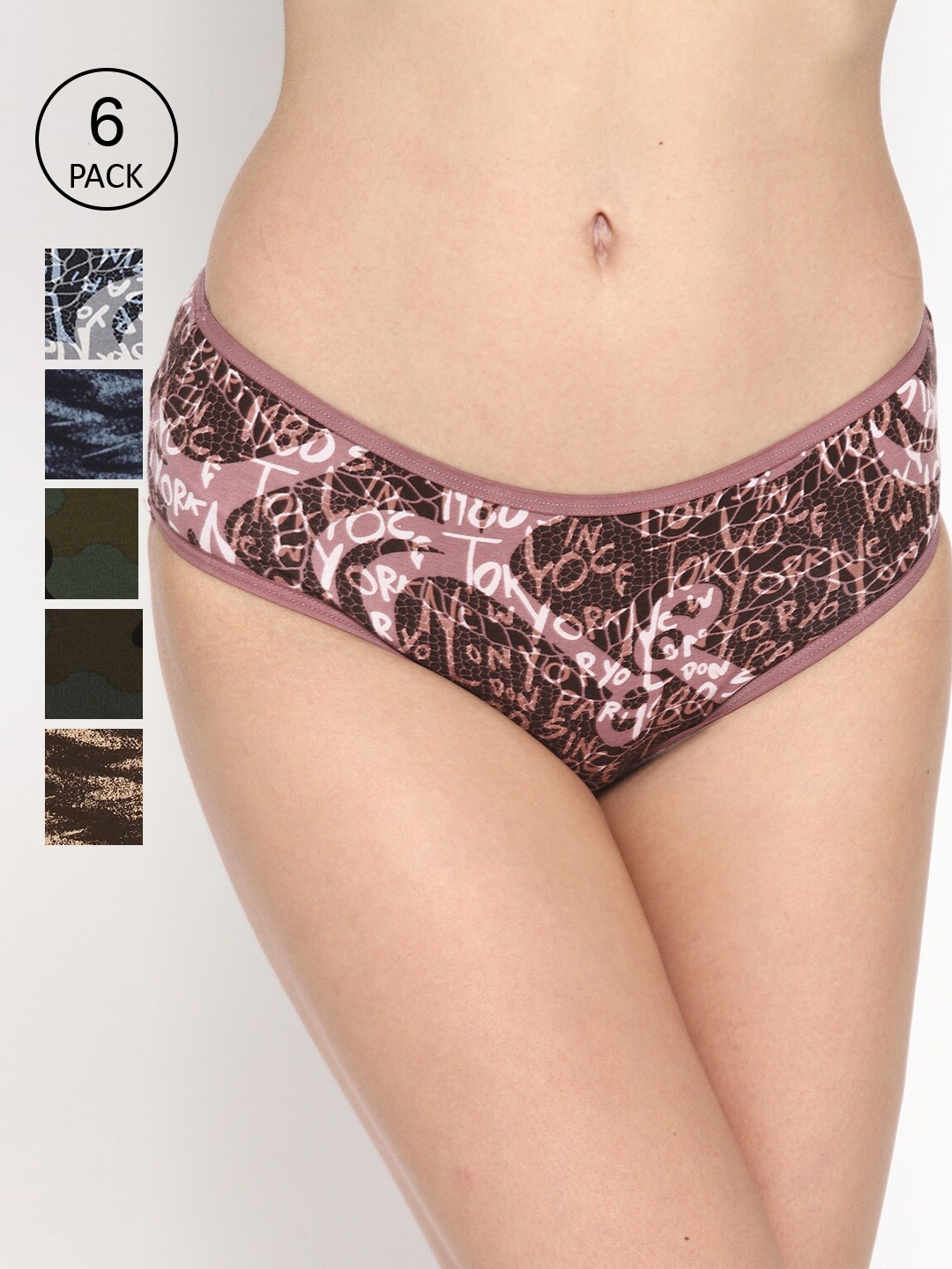 

Skidlers Women Pack Of 6 Assorted Hipster Briefs BRIEF-41-43-45