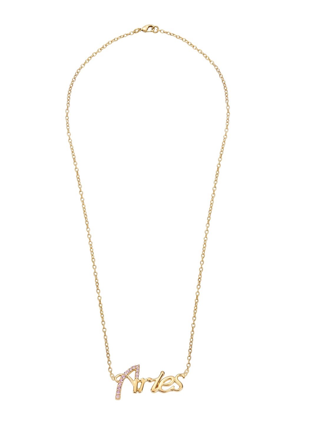 

LA SOULA 925 Sterling Silver & 18k Gold-Plated & White Zircon Pendant With Chain