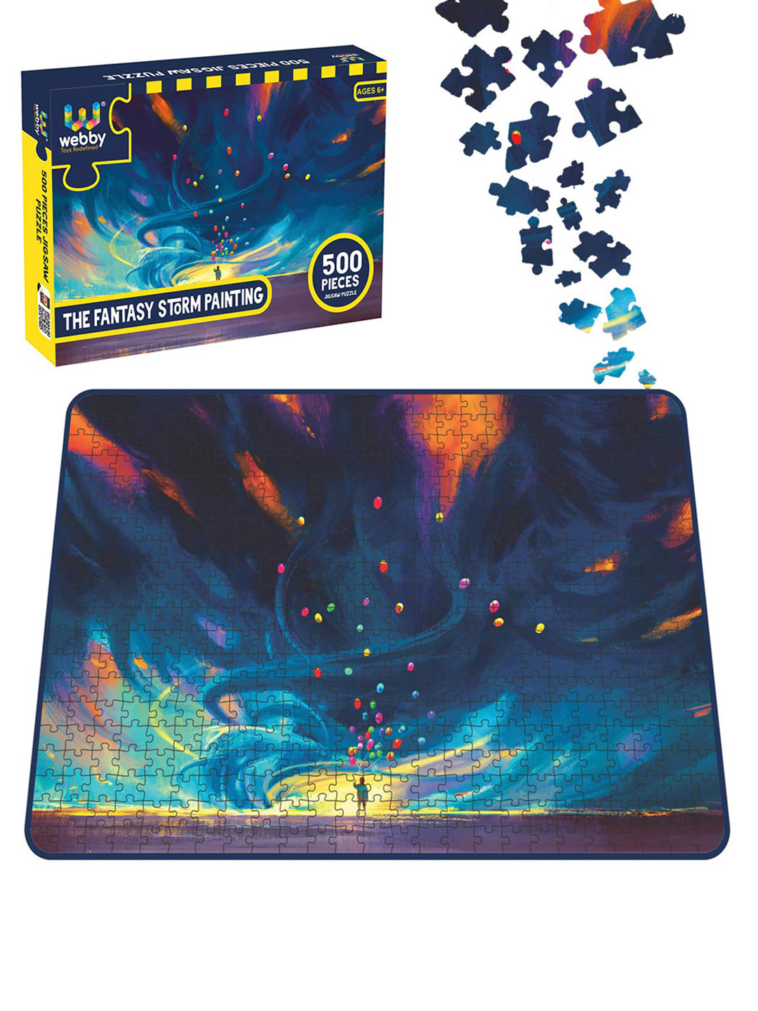 

Webby Kids Navy Blue & Orange 500 Pieces The Fantasy Storm Painting Jigsaw Puzzle