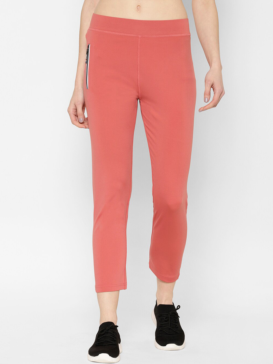 

SAPPER Women Coral Orange Solid Slim-Fit Track Pants
