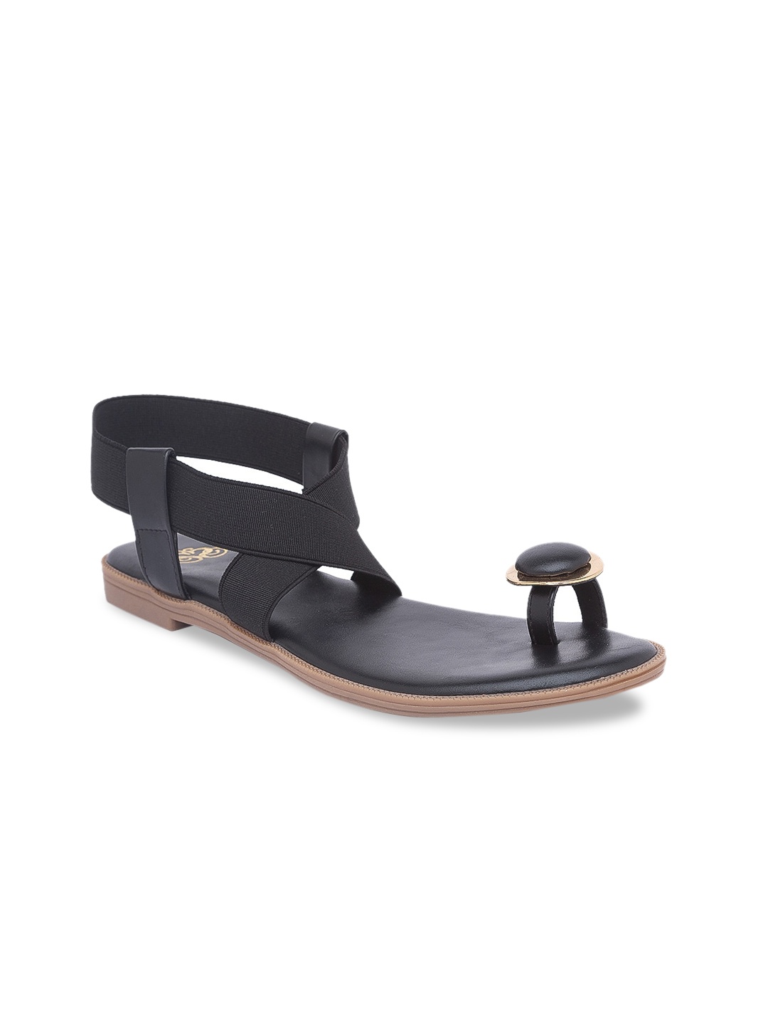 

Sole To Soul Women Black Solid One Toe Flats