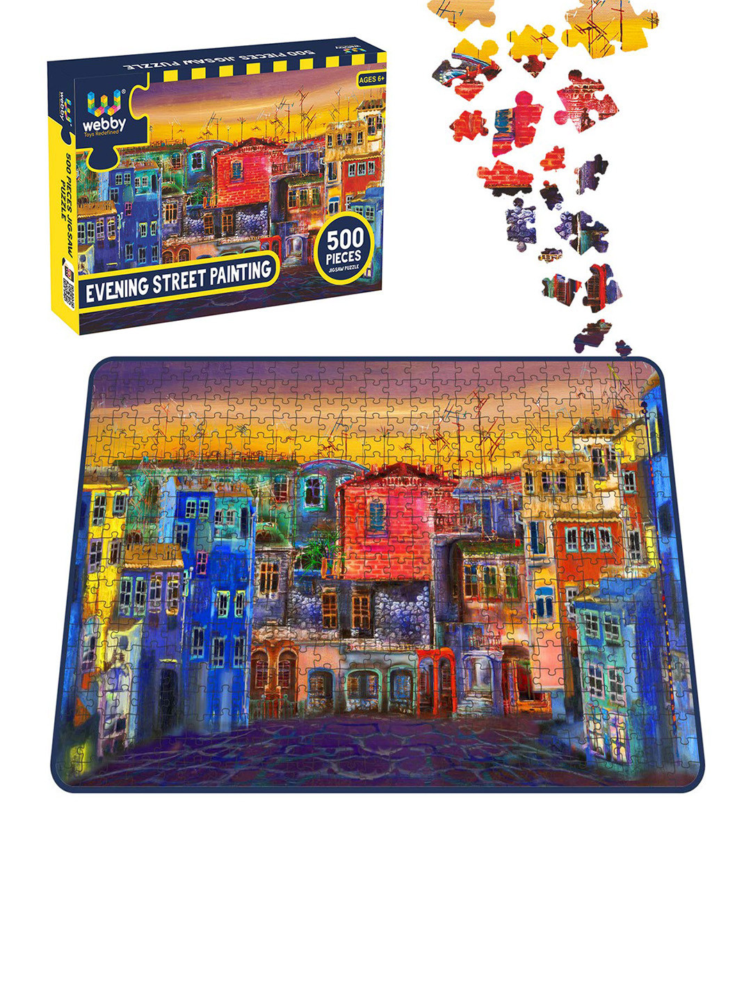 

Webby Kids Blue & Yellow Evening Street Painting Jigsaw Puzzle