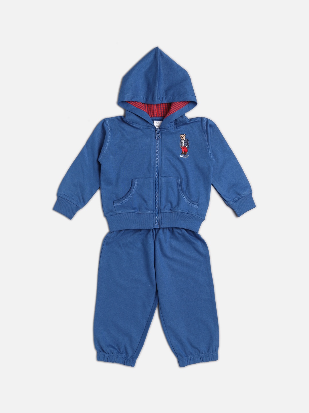 

TOFFY HOUSE Boys Blue Solid Pure Cotton Sweatshirt with Pyjamas