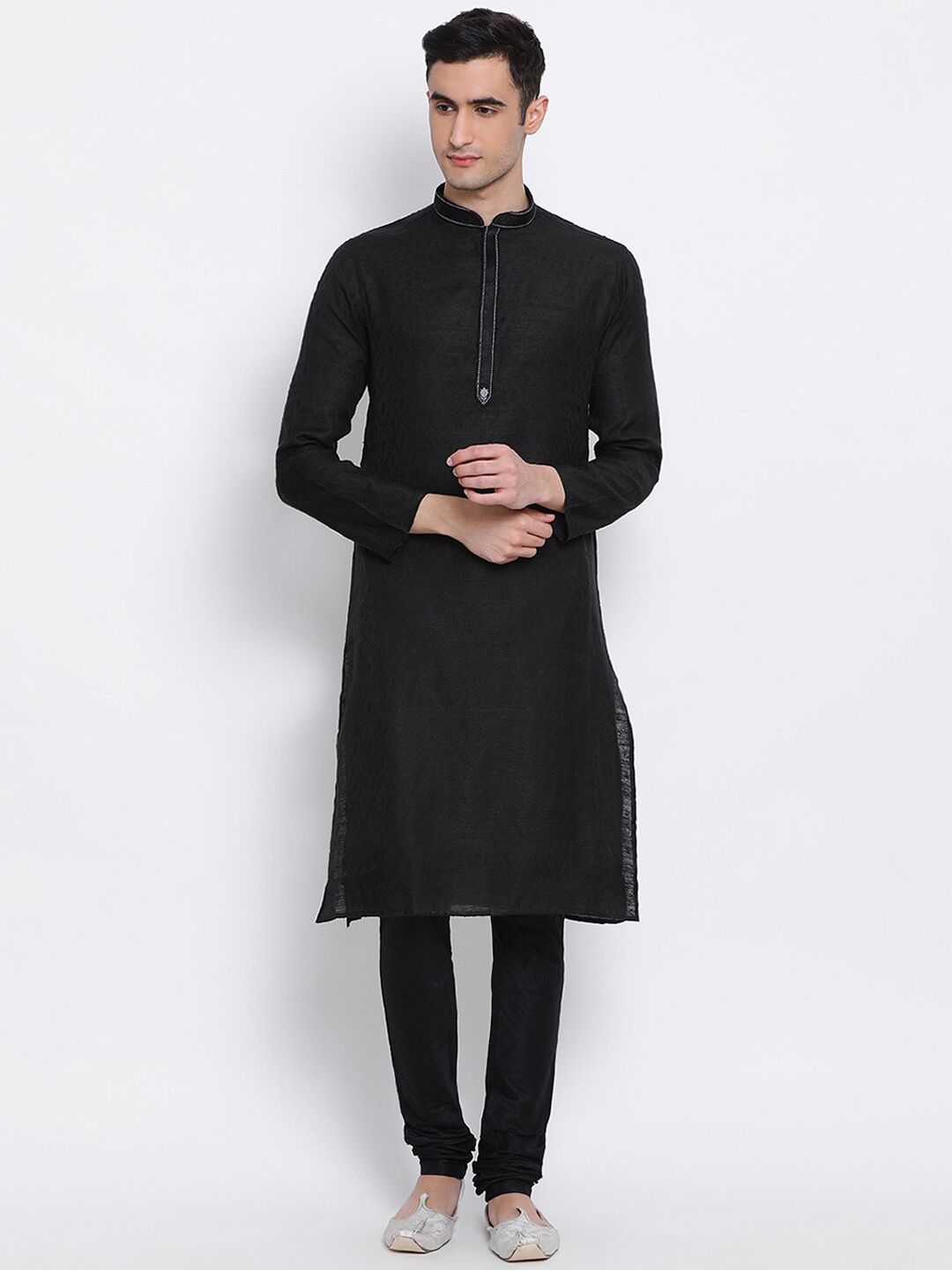 Sanwara Men Black Solid Kurta