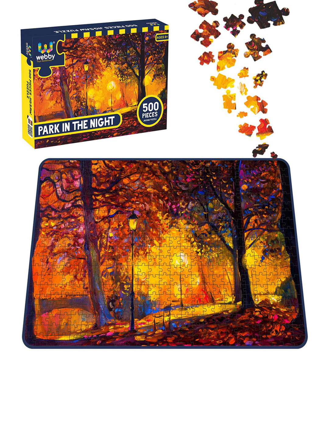 

Webby Kids Yellow & Orange 500 Pieces Park In The Night Jigsaw Puzzle