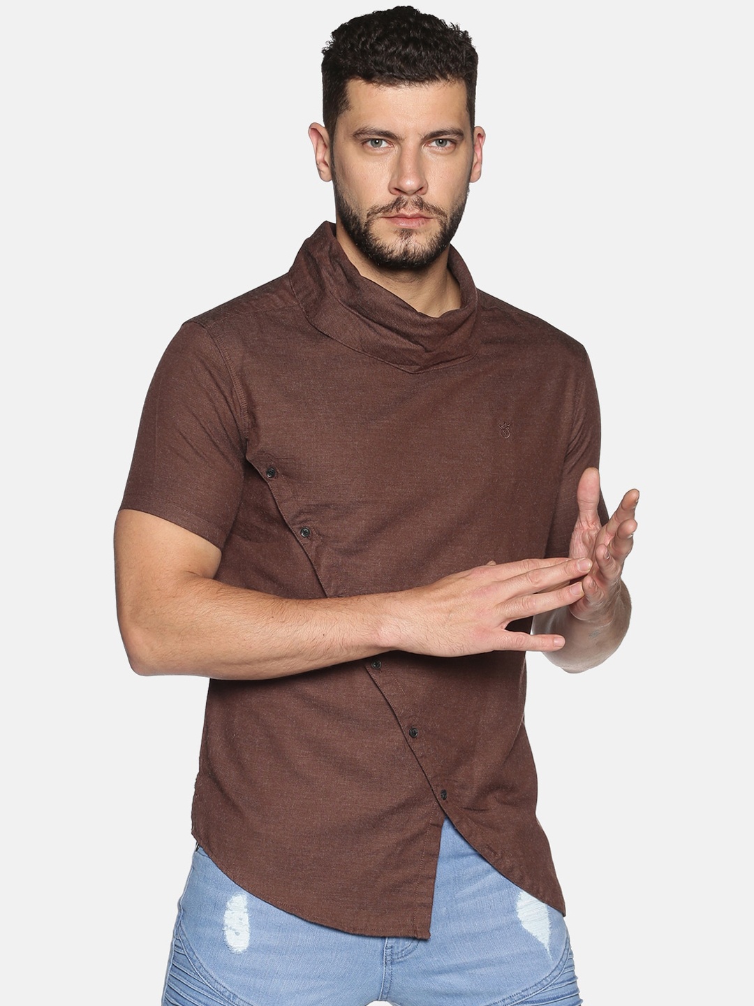 

SHOWOFF Men Brown Slim Fit Solid Casual Shirt