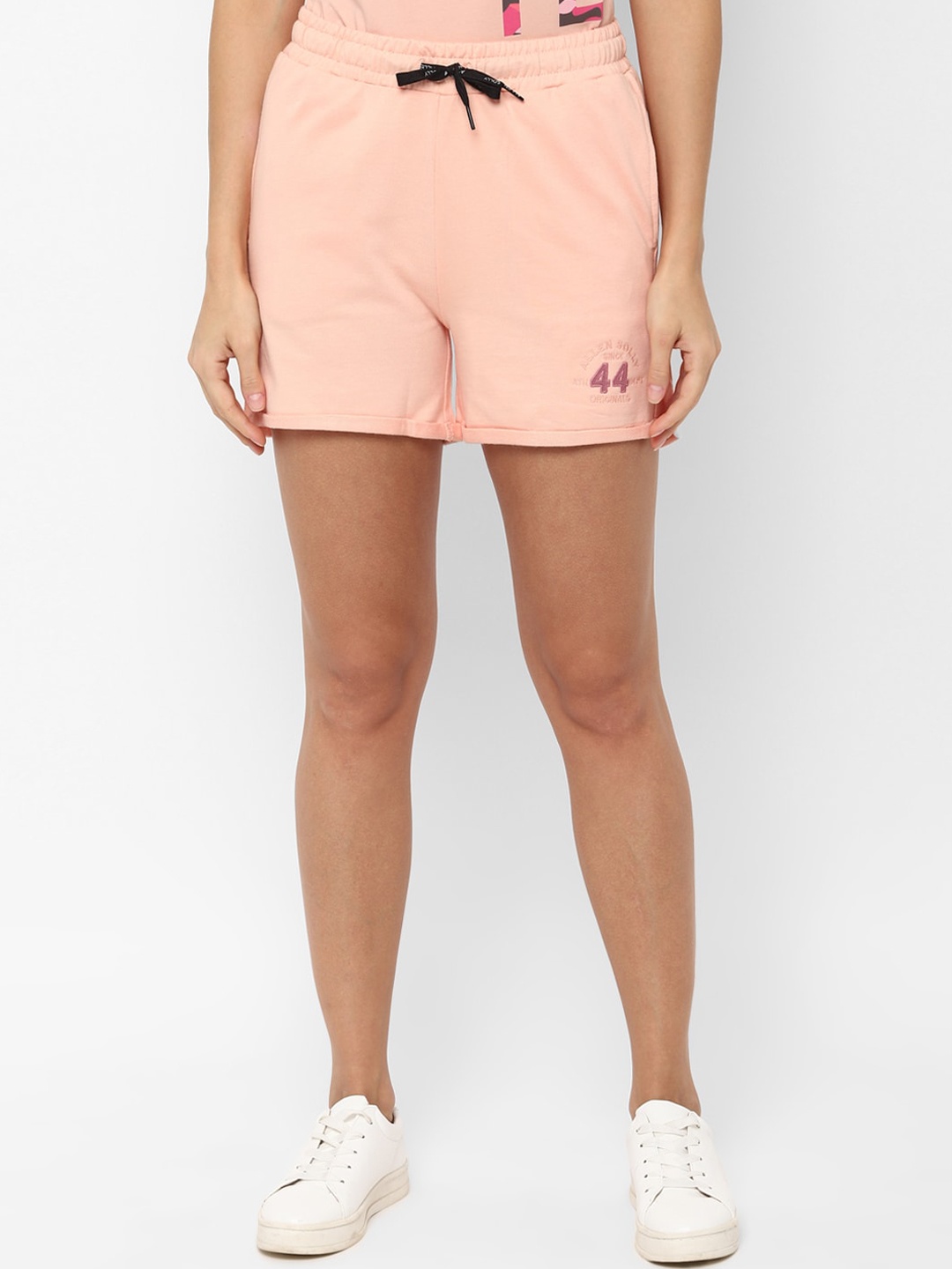 Allen Solly Woman Women Peach Solid Regular Fit Shorts