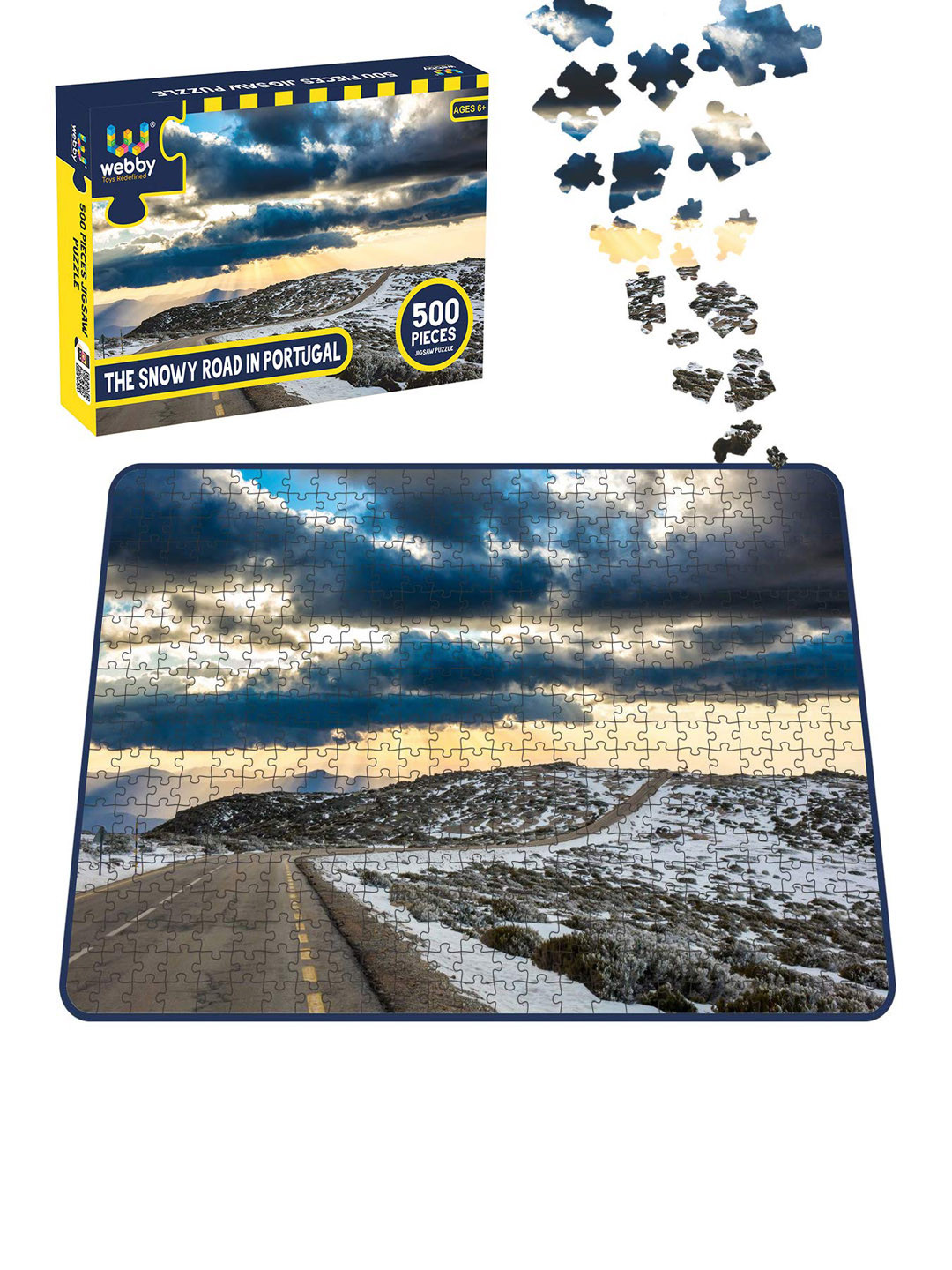 

Webby Kids Blue & Beige The Snowy Road in Portugal 500 Pcs Jigsaw Puzzle