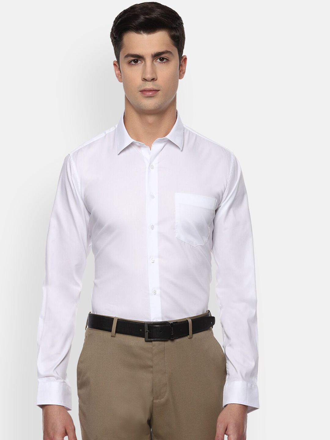 

Van Heusen Men White Slim Fit Solid Formal Shirt