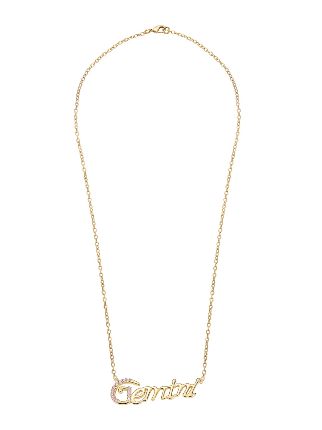 

LA SOULA 925 Gold-Toned Sterling Silver Natural Zircon Pendant With Chain