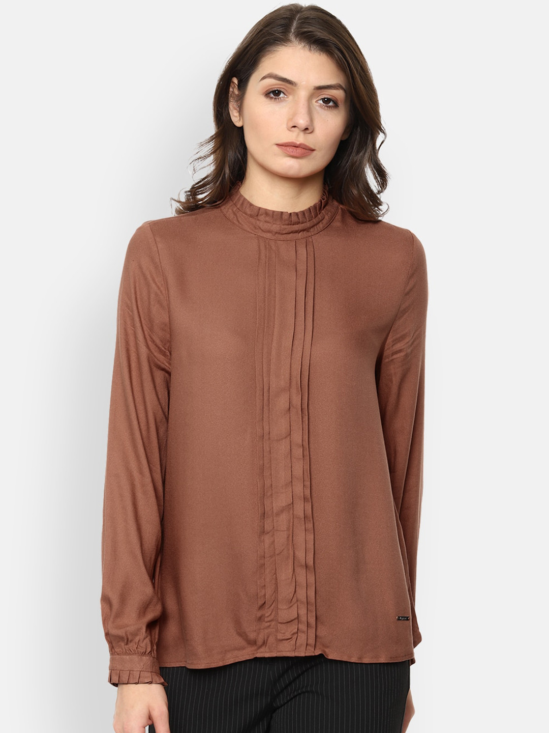 

Van Heusen Woman Brown Solid Regular Top